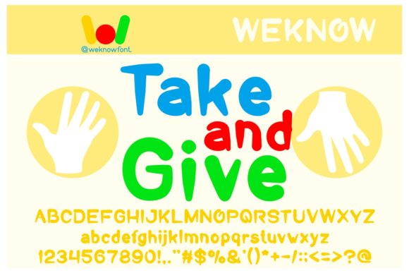 Take and Give: A Playful Display Font for Handmade Labels, Invitations, and More